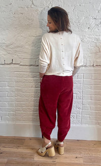 Chenille Barrel Leg Trousers