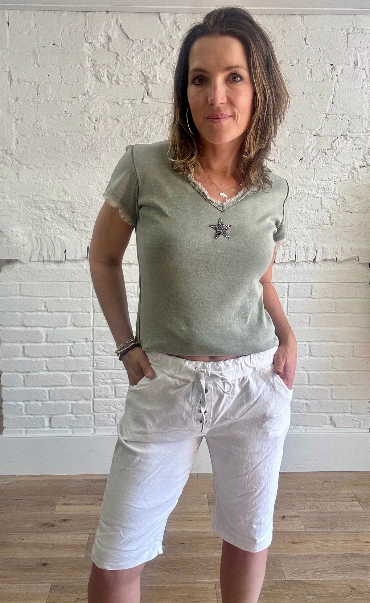 Magic Shorts With Button Detail