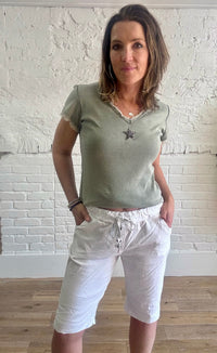 Magic Shorts With Button Detail