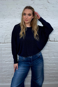 Elara Sparkle Batwing Top