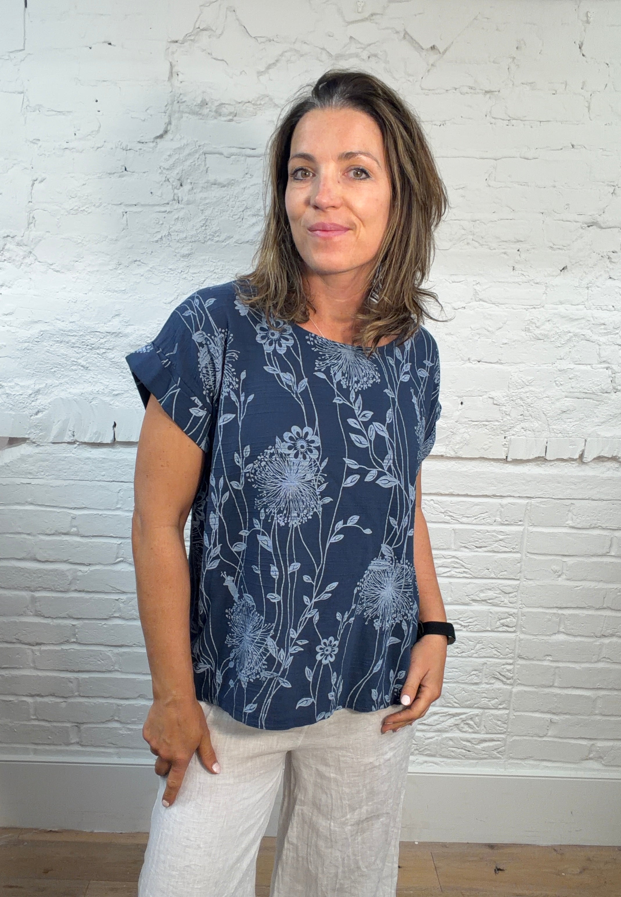 Thalia Cotton Linen Blend Top