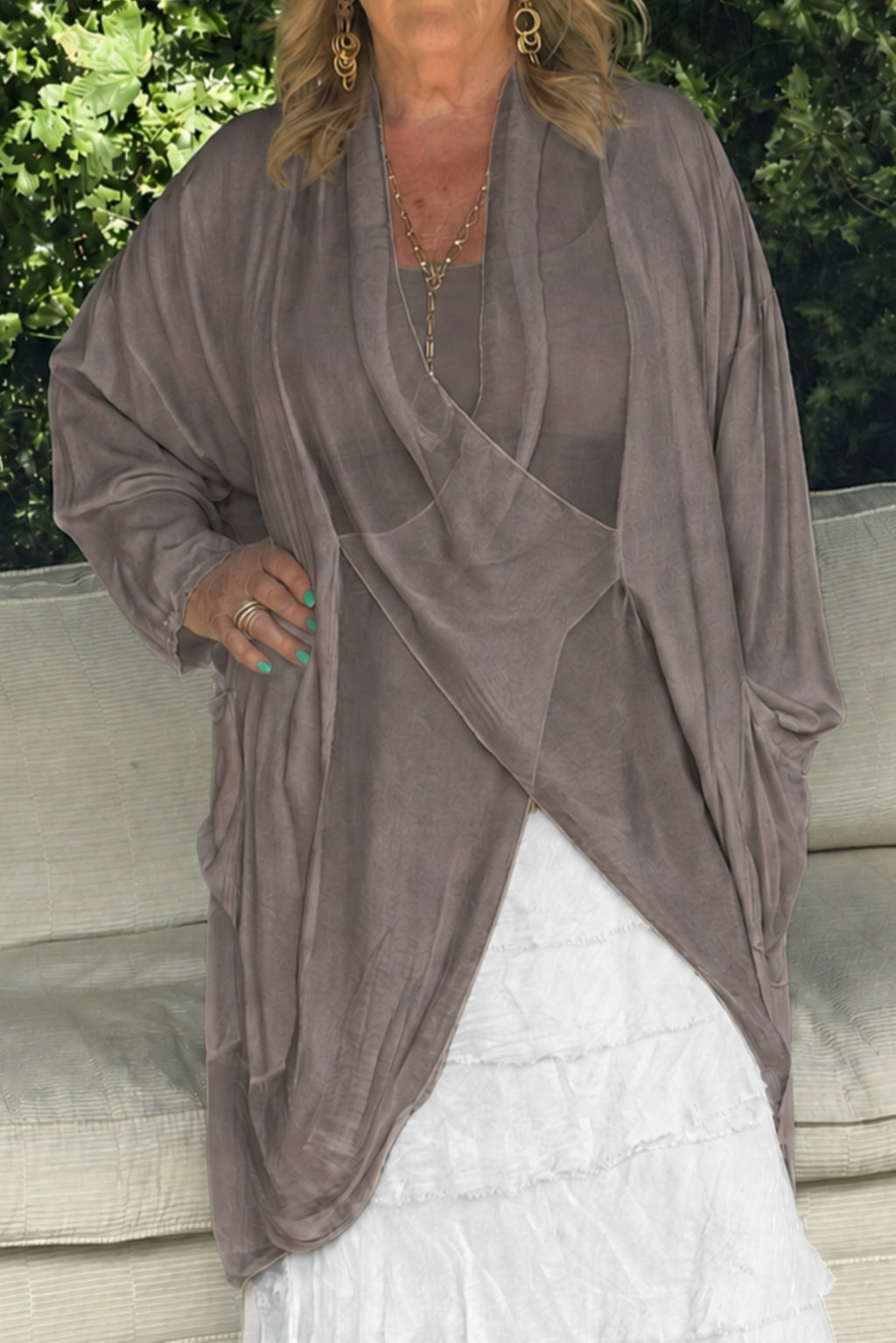 The Sakura Silk Trim Top