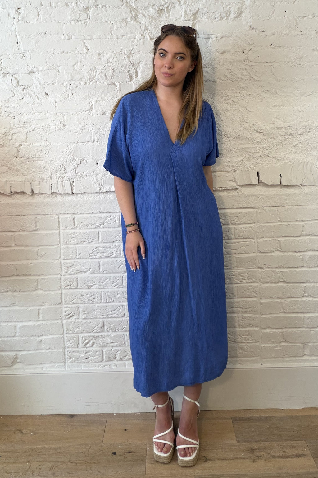 Aziza Crinkle Kaftan Dress