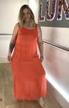 Long Silk Mix Overlay Slip Dress