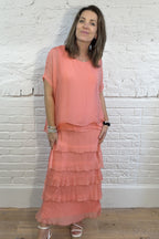 Kleid mit Seiden-Overlay