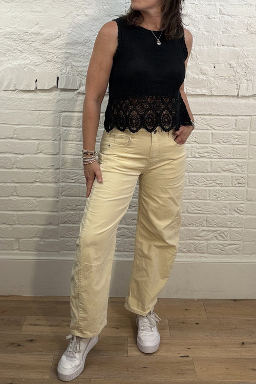 Saskia Needlecord Barrel Leg Trousers