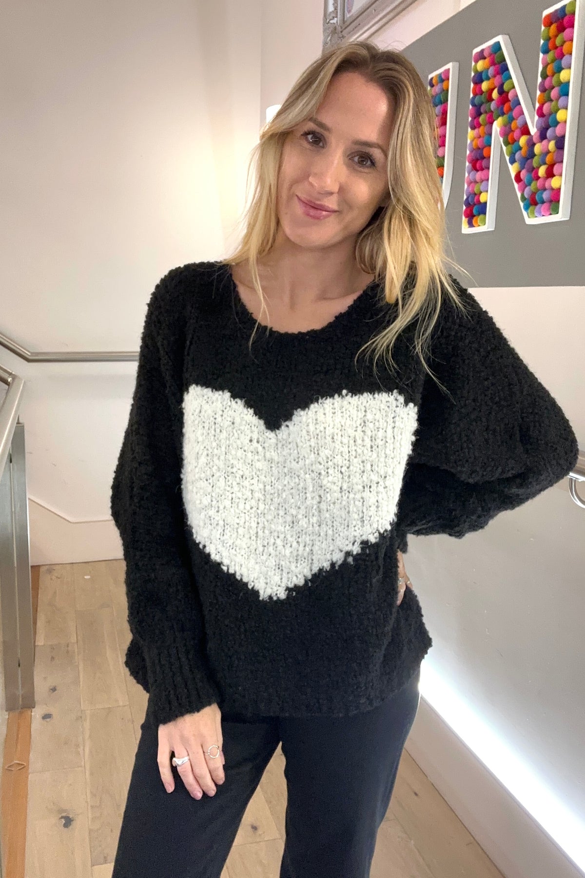 Alpaca Mix Heart Jumper