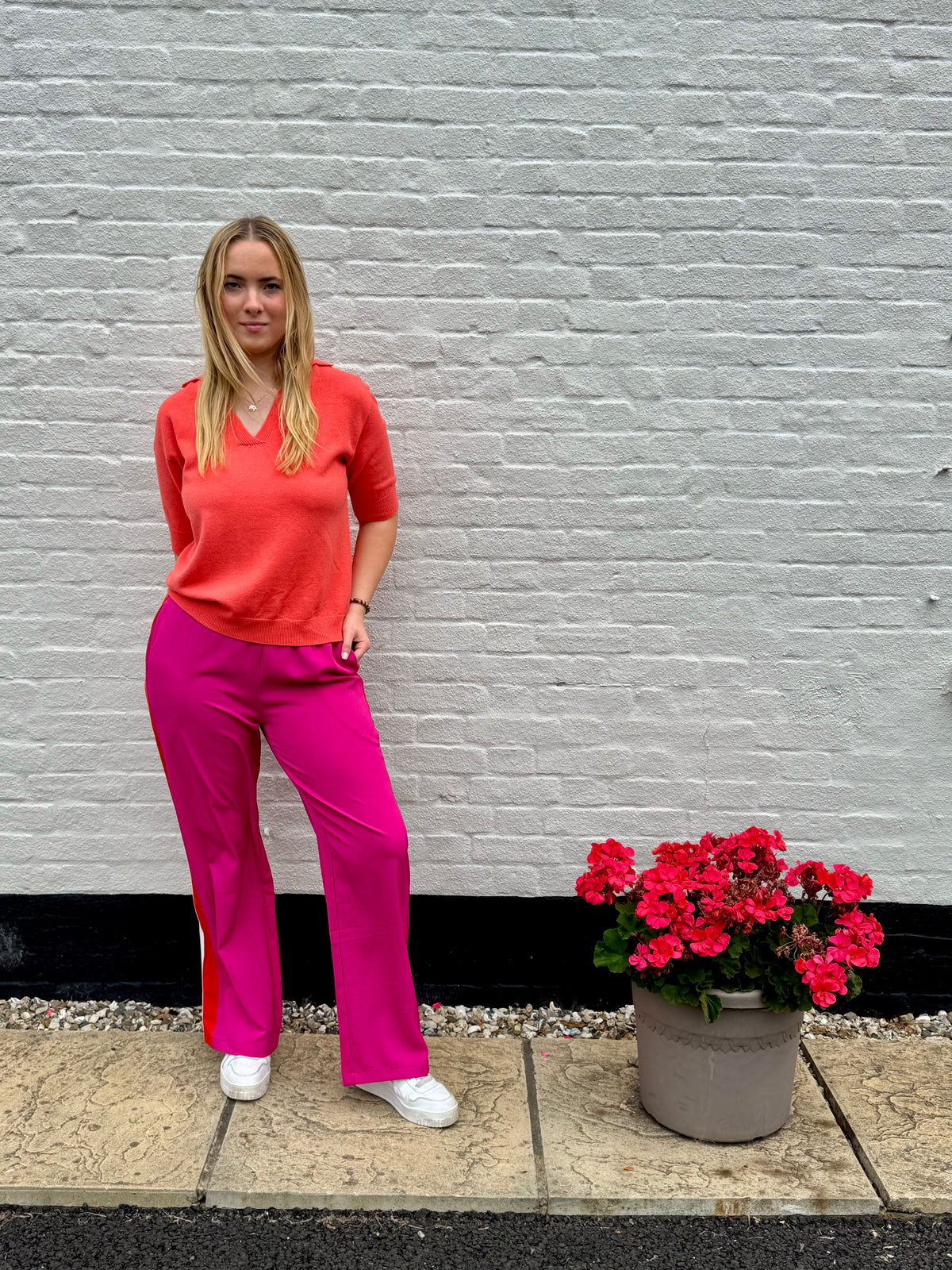 Double Stripe Wide Leg Trousers