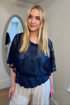 Embroidered Angel Sleeve Top