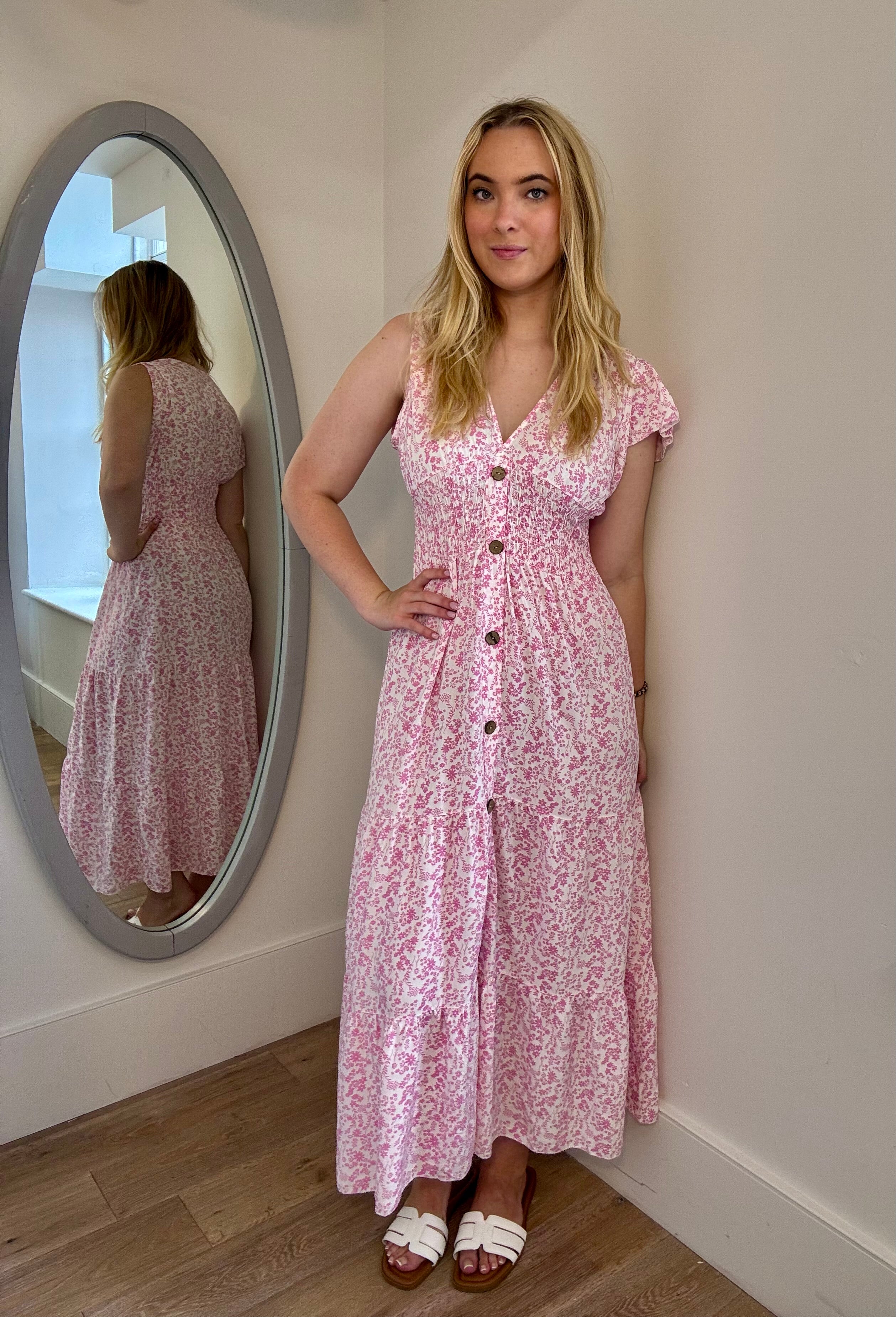 Floral Button Maxi Dress