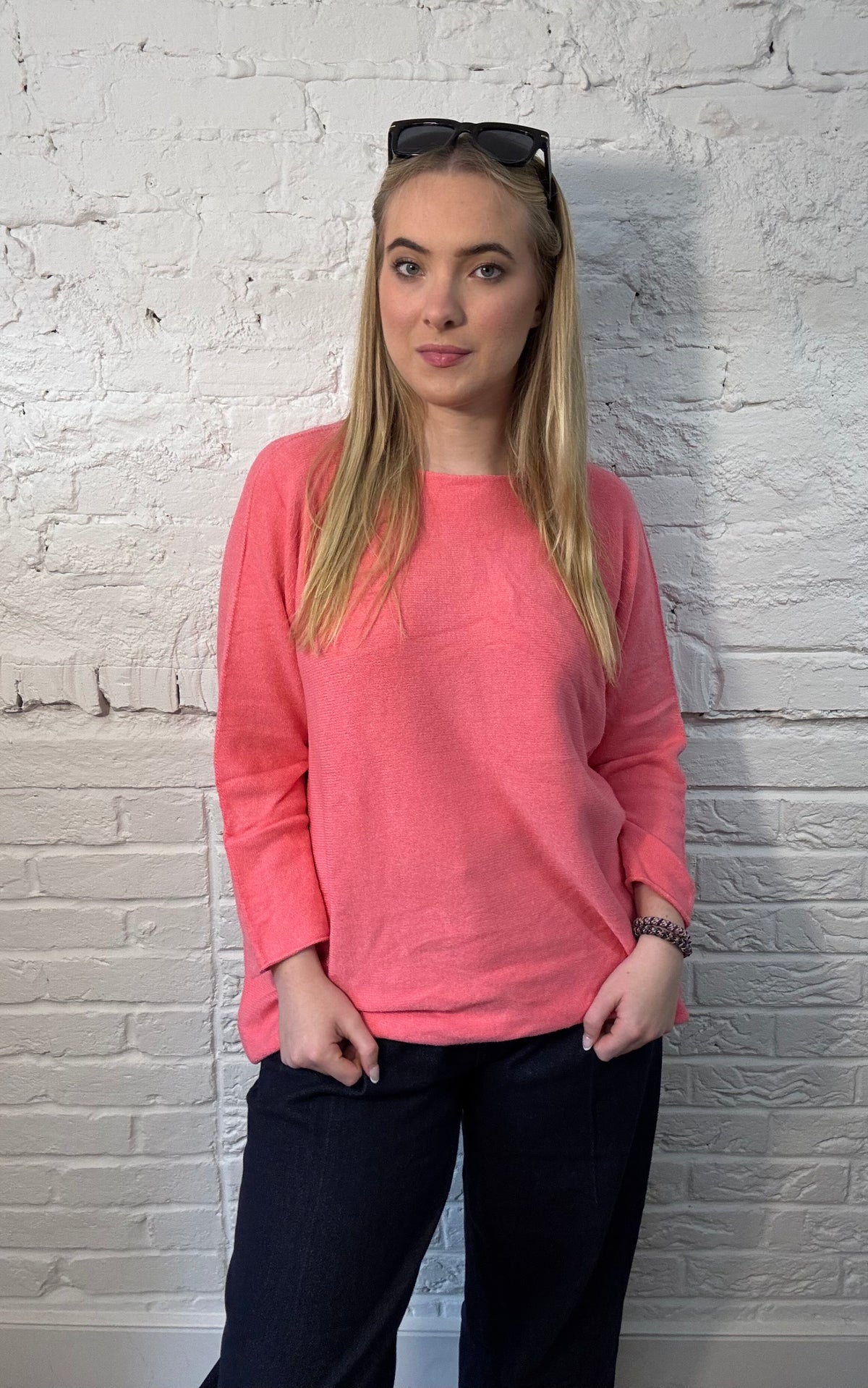 Übergroßer Rundhalspullover 