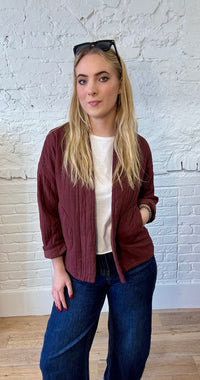 Chaqueta acolchada con estampado de diamantes