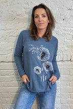 Weicher Strick mit Pusteblumen-Glitzer