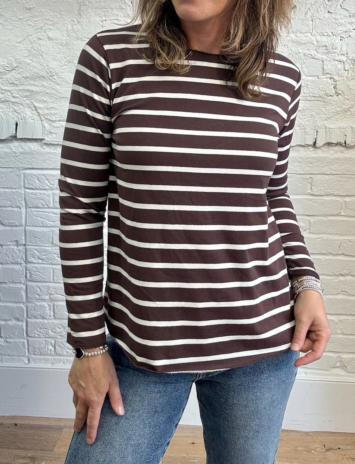 Striped Long Sleeve Cotton Tee