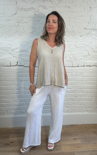 Cotton & Linen Mix Sleeveless Top