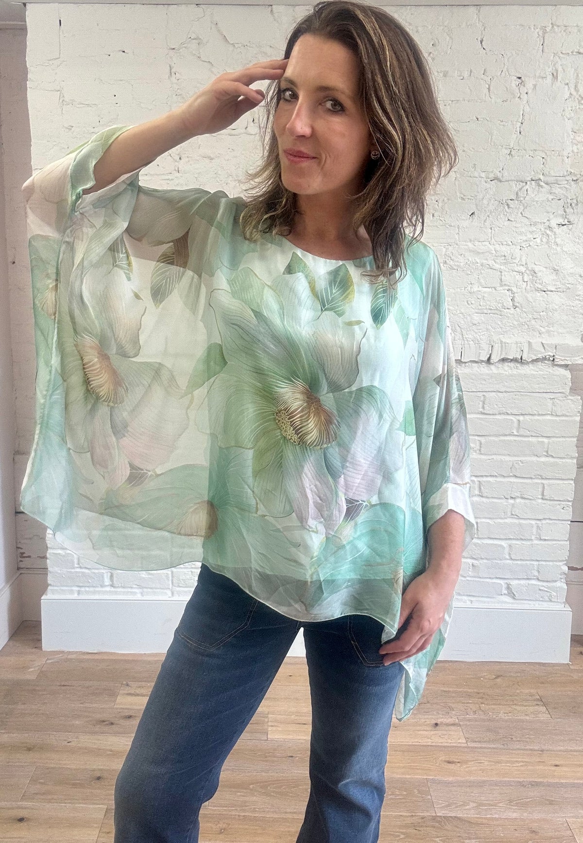 Floral Print Silk Top