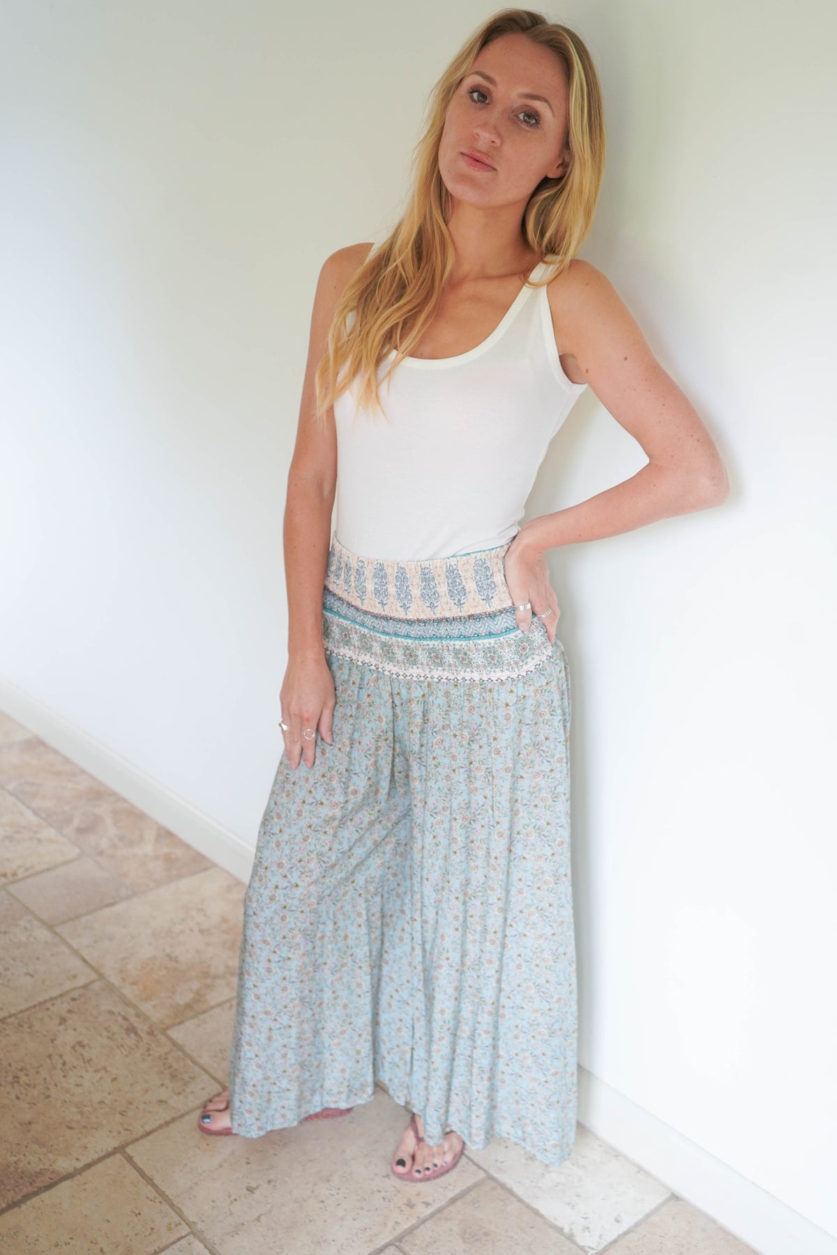 Ditzy Floral Print  Wide Leg Trousers