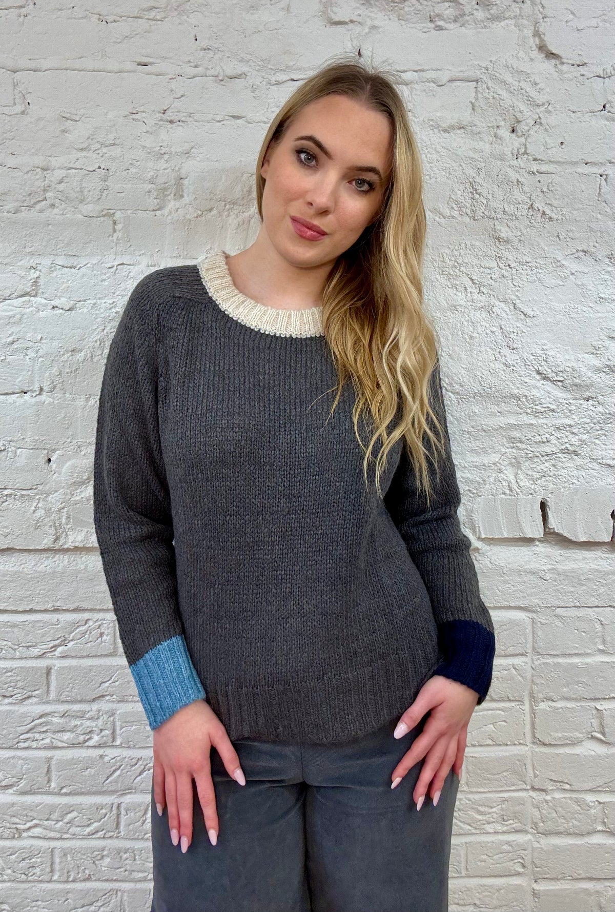 The Farrah Contrast Trim Sweater