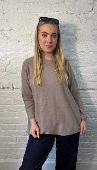 Übergroßer Rundhalspullover 