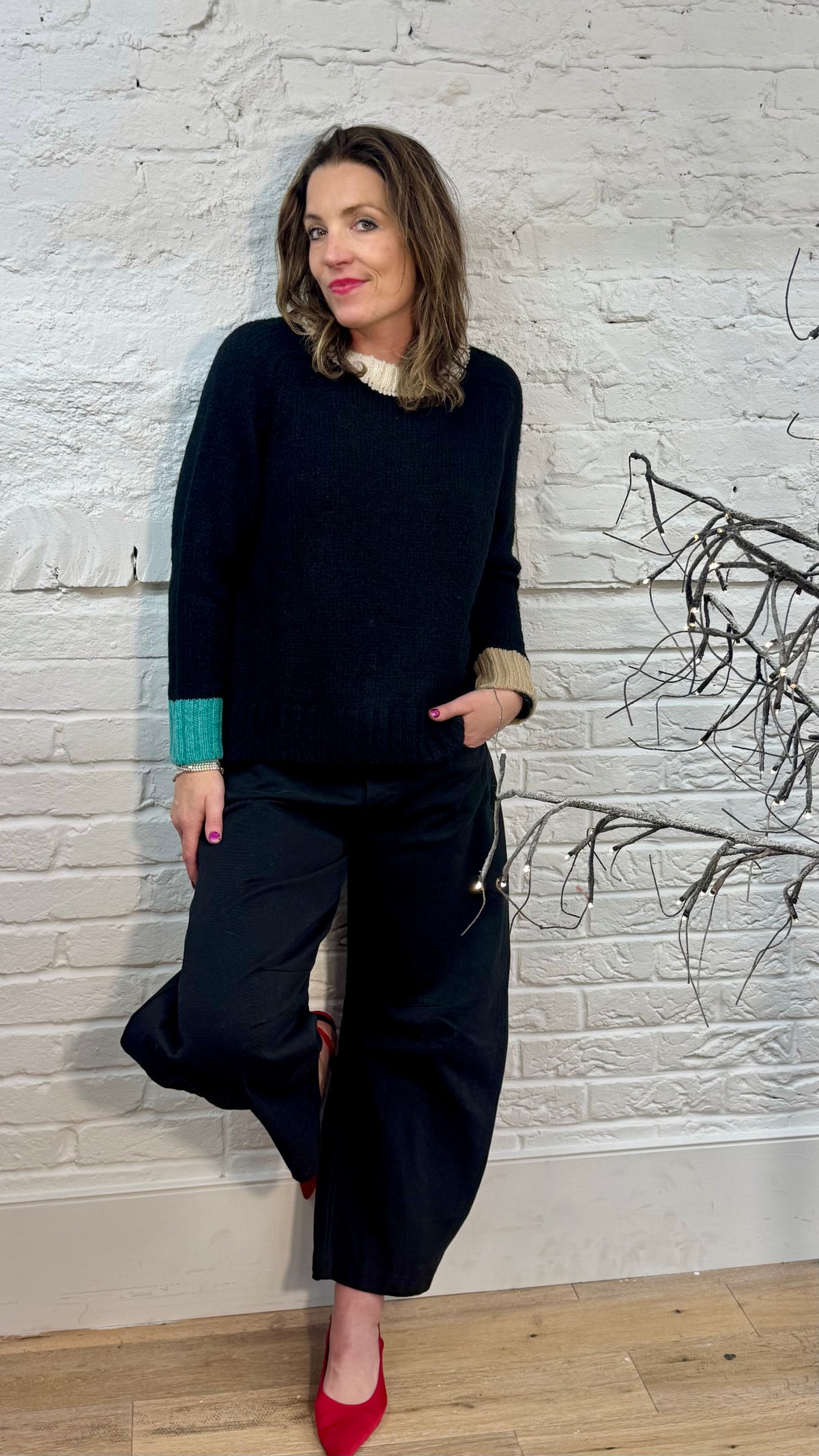 The Farrah Contrast Trim Sweater