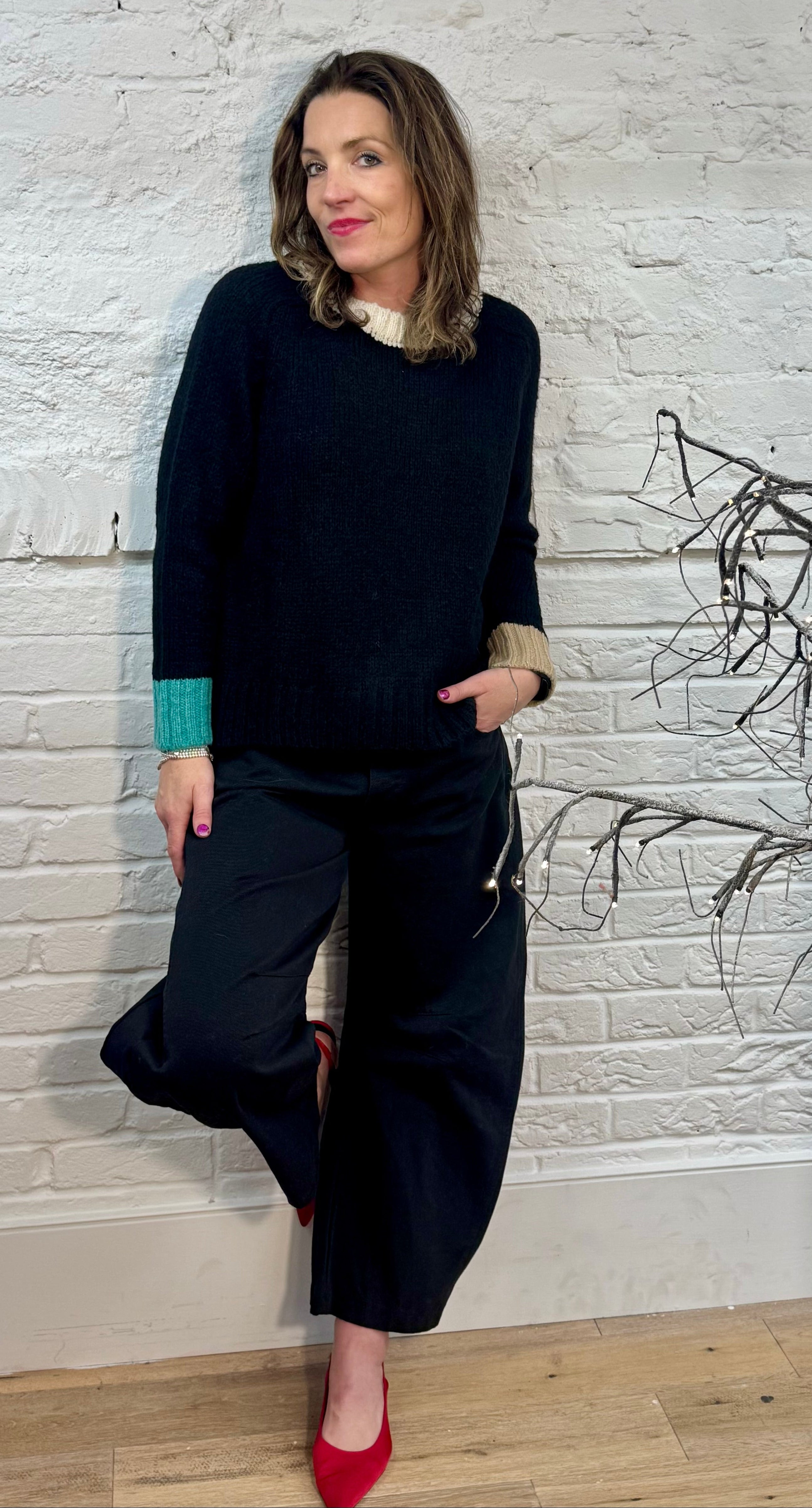 The Farrah Contrast Trim Sweater