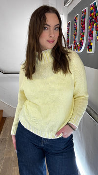 Funnel Neck Contrast Stitch Jumper