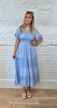 Embroidery Lace & Sequin Maxi Dress