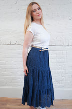 Broderie Tiered Maxi Skirt with Belt