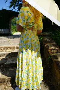 Lemon Open Back Maxi Dress