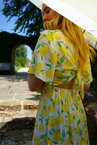 Lemon Open Back Maxi Dress