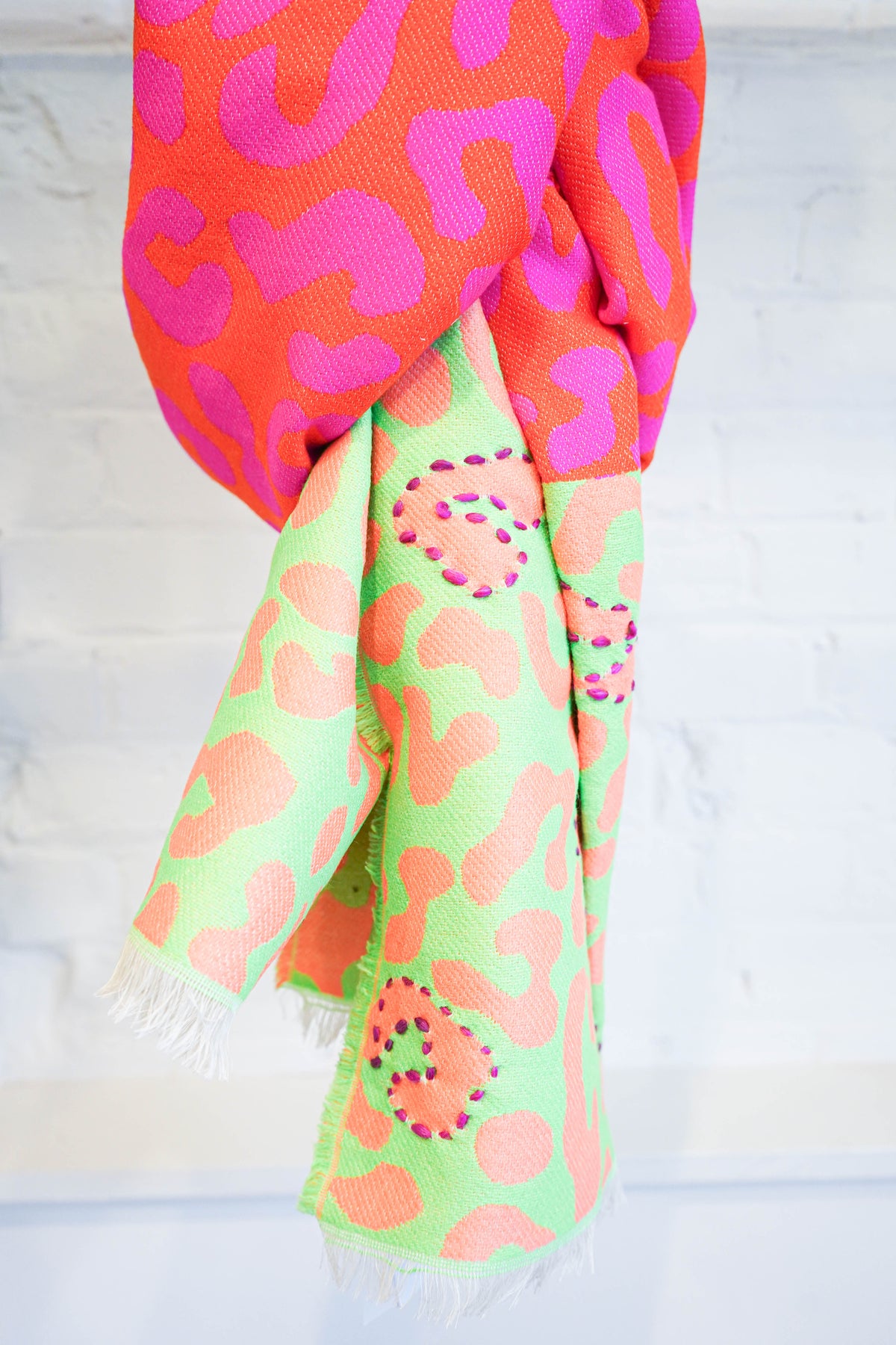 Neon Animal Print Scarf by Alex Max