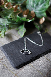 Silver Lips Necklace