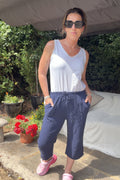 Dara Cheesecloth Cropped Trousers