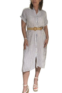 Striped Cotton Gauze Dress