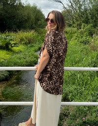 Leopard Print Sequin Palm Tree Shirt