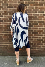 Long Abstract Print Cotton Shirt