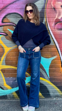 The Evelyn Studded Two Pocket Jean