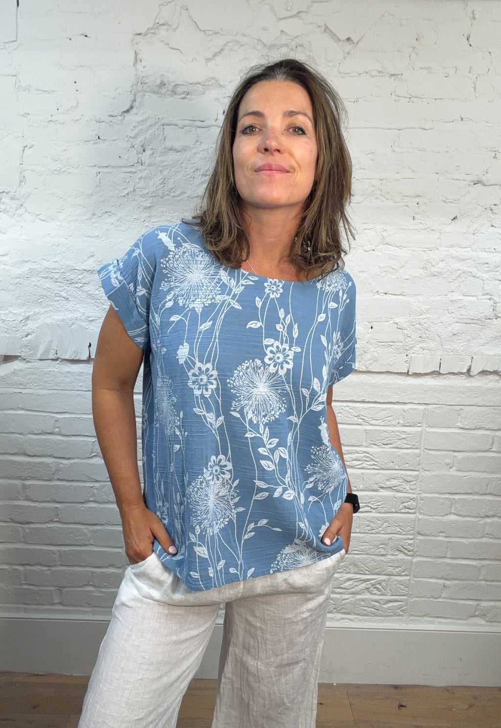 Thalia Cotton Linen Blend Top