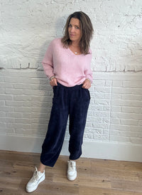 Chenille Barrel Leg Trousers