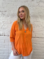 Front Button Detail Cotton Top