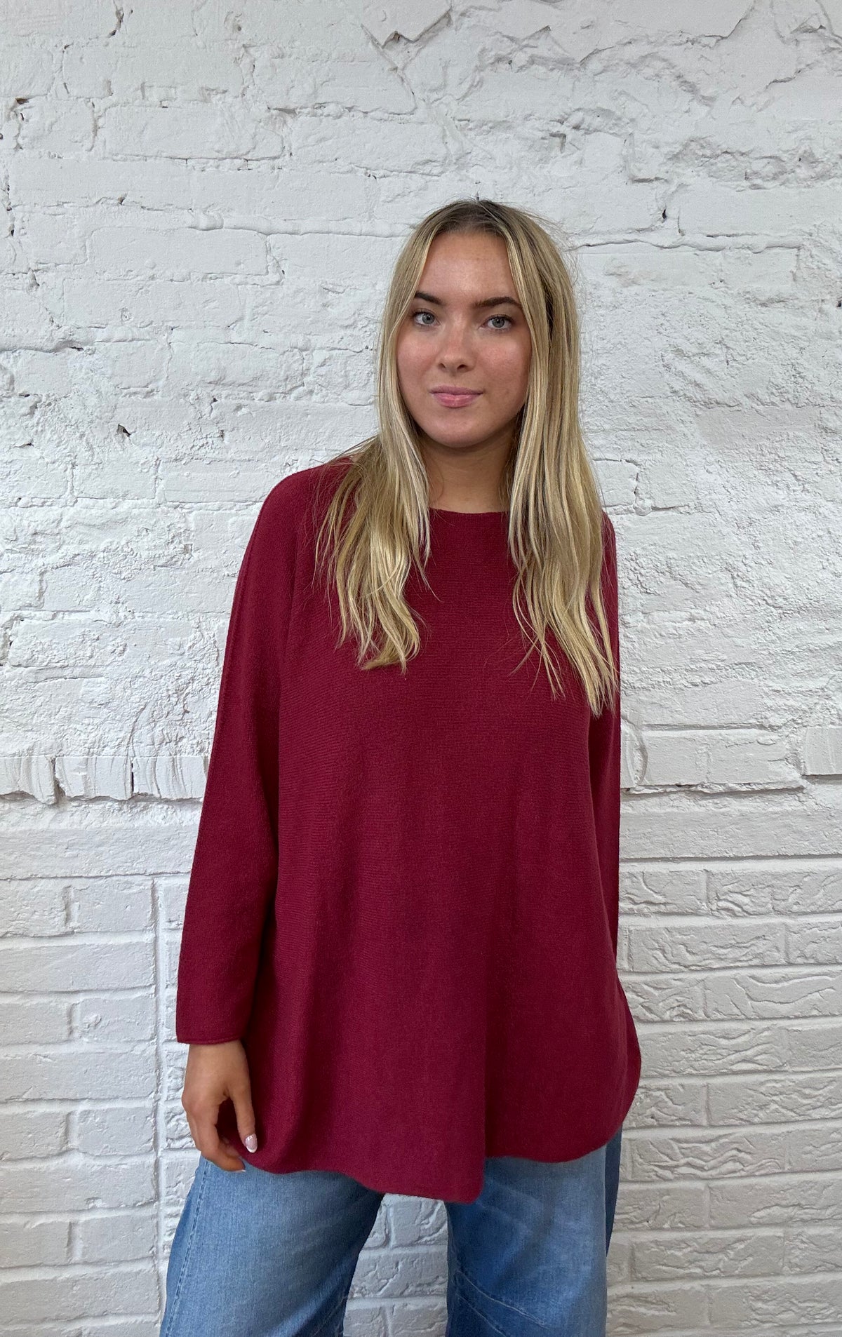 Übergroßer Rundhalspullover 