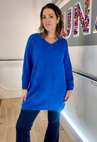 Chunky Oversized V-Neck Jumper