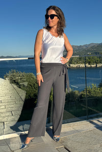 Pleated Tie Waist Trouser