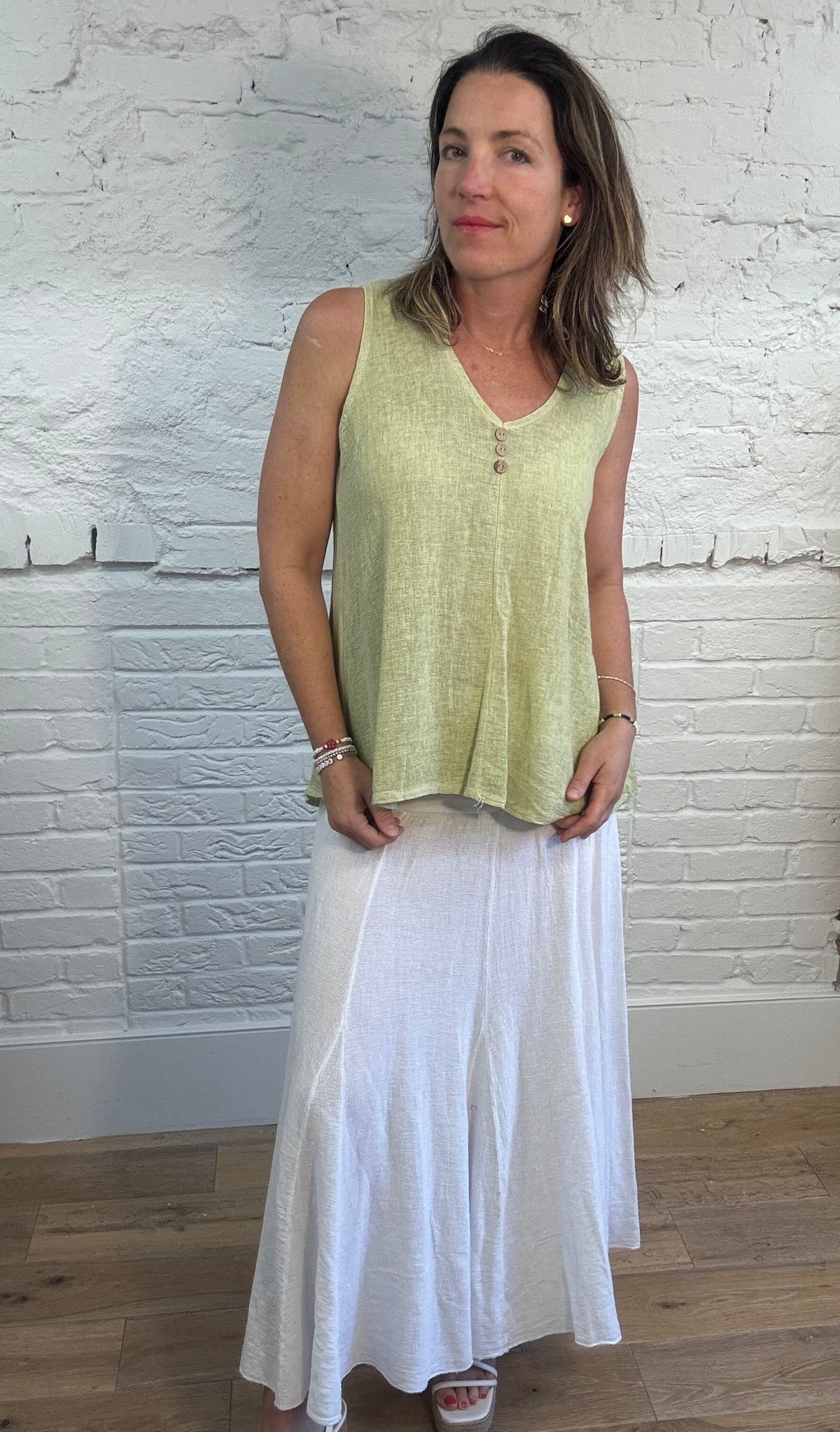 Cotton & Linen Mix Sleeveless Top