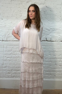 Vestido superpuesto de seda