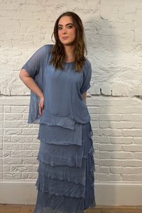 Vestido superpuesto de seda