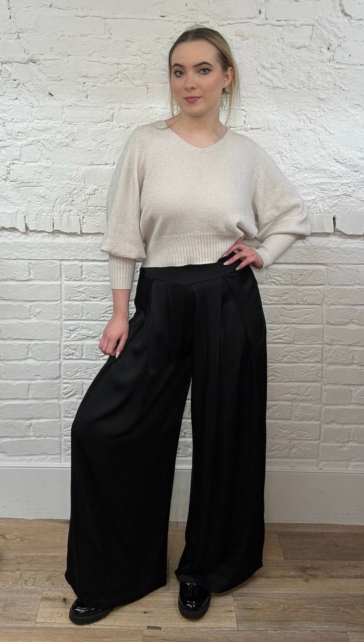 Jojo Satin Wide Leg Trousers