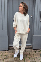 Felisa Oversized 3/4 Stripe Sleeve Top