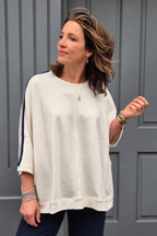 Felisa Oversized 3/4 Stripe Sleeve Top