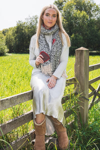 Leopard Print with Hearts Scarf by Alex Max